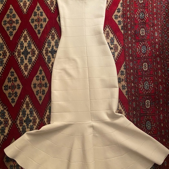 Victoria Beckham Scalloped Strap White Midi Dress Size S - Picture 7 of 9